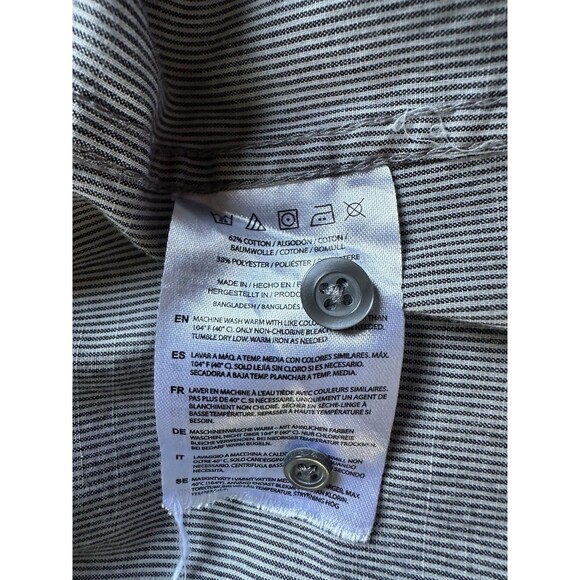 Chef Works Women’s Black Stripe Button-Down Long Sleeve Uniform Shirt Size 2XL - Picture 8 of 11